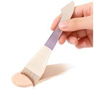 Pennello per trucco liquido, setole morbide e piatte angolate, strumento per sfumare fondotinta e correttore, applicazione liscia per trucco in crema, donne e ragazze, casa, viaggi, feste, ufficio