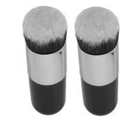 Pennello per Trucco Paffuto Setola Morbida - Manico Rotondo Set 2 Pezzi per Miscelare i Cosmetici Liquidi, Crema, in Polvere - Pennello Cosmetico Viso Versatile Applicazione Perfetta