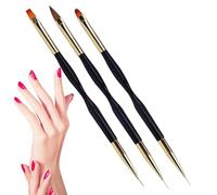 Pennello per unghie in acrilico - 3 Pennelli a doppia estremità per unghie, penna da disegno per estensioni di gel, penna professionale per strumenti di pittura per salone di manicure, uso Do