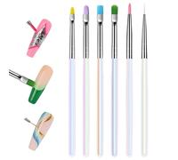 Pennello per unghie | Pennello acrilico per unghie | Set di pennelli | Gradiente Smudge Painting Flower Special Brush Tool | Dotting Stamping Painting Tool Liner Applicatore per Smalto Gel