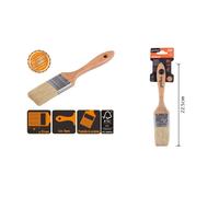 PENNELLO PIATTO 22.5 CM CON MANICO IN LEGNO SETOLE MORBIDE PITTURA VERNICE 90204