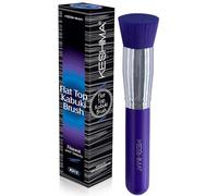 pennello piatto Kabuki per fondotinta, pennello per fondotinta liquido, crema e cipria, pennello per sfumatura e viso (misura normale, viola fluo)