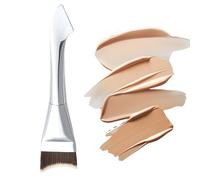 Pennello piatto per fondotinta, strumento sottile per correttore, pennello per miscelare e miscelare a secco e bagnato, applicatore per crema liquida con setole morbide, pennelli professionali per