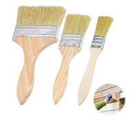 Pennello Pittura 3 Pieza, Pennelli per Dipinger Flachpinsel 100/50/25 mm, Pennello per Impregnante Legno Esterno, Pennelli Piatti per Dipingere, Pennellessa per Smalti e Vernici, Muri, Legno, Acrilico