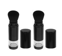 Pennello Portatile con Cappuccio e Serbatoio Polvere Integrato | Plastica, Setole Fitte Morbide, Ritocchi Rapidi, per Fondotinta e Bronzer in Viaggio