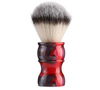 Pennello professionale manuale per la rasatura della barba con setole dense in nylon, pennello barbiere per il baffo uomo, per una schiuma ricca e per ammorbidire i del (colore rosso)
