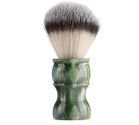 Pennello professionale manuale per la rasatura della barba, pennello per i baffi uomo con setole dense in nylon, pennello schiumogeno che favorisce la formazione di schiuma per (Verde)
