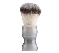 Pennello professionale manuale per la rasatura della barba, pennello per i baffi uomo con setole dense in nylon, crea una schiuma ricca per una rasatura liscia, pennello (Grigio Bianco)