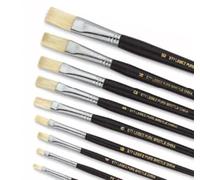 PENNELLO PUNTA PIATTA pura setola N°14 SERIE 577 LEBEZ 12pennelli