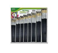 Pennello punta piatta serie 577 - punta a spatola in pura setola - Lebez - Assor