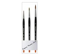 Pennello Raphael Series 8404, kolinsky rosso sabbia pennello, set 3 pezzi, 0, 1, 3 (Raphael France)