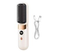 Pennello Riscaldante per Capelli Lisci Display Della Temperatura | Attrezzi per Arricciare e Pettine Piastra per Capelli Senza Filo Ideale per Ragazze Adolescenti e Uso Quotidiano a C