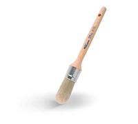 Pennello tondo strozzato con setola bionda e manico in legno levigato
