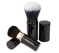 Pennello Trucco Viso Retraibile Pennellino Cipria Portatile Make Up Pennelli da Trucco Professionale per Blush, Cipria, Fondotinta 2 Pezzi (Nero)