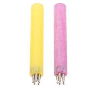 Pennello Unghie Nail Art a Fiore 2 Pezzi Plastica Metallo | Giallo Rosa, per Salone e Uso Quotidiano, Linee Fluide Leggere, Effetto Differenza Colore