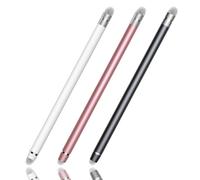 Pennino capacitivo 2 in 1 ad alta sensibilità e precisione, adatto per iPad/iPhone/tablet Android, compatibile con tutti i dispositivi touch screen (3 pennini, nero/bianco/oro rosa)