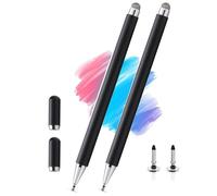 Pennino capacitivo 2 in 1 per Samsung Galaxy Tab A11/A11+/A9/A9+/7 Lite/A7/A8/A8 Plus Stylus per iPad/iPhone/Fire/Lenovo/Pixel Tables, tutti i dispositivi Android e iOS Touch (2 x Stylus-Nero)