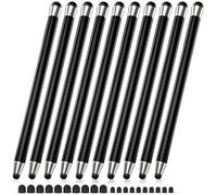Pennino capacitivo per touchscreen 10 pezzi, 2 in 1 ad alta sensibilità e precisione, penna stilo per iPad/iPhone/Samsung/tablet Android e touch screen capacitivo universale (nero)