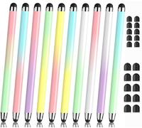 Pennino capacitivo per touchscreen, confezione da 10 colori sfumati, 2 in 1, ad alta sensibilità e precisione, penna stilo per iPad, iPhone, Android, Samsung, Galaxy Microsoft, Kindle e tutti i touch