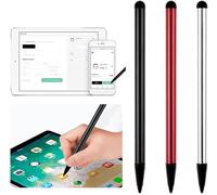 Pennino capacitivo universale per smartphone, tablet, iPad, iPhone, Android, smartphone, tablet, tutti i dispositivi touchscreen, 3 pezzi, colore: nero, argento e rosso