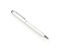 Penna Universale Touch Screen Punta silicone Penna a sfera Clip integrata bianco