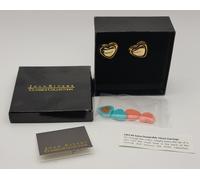 Pennino Firmato Joan Rivers Color Oro Forma Cuore Intercambiabile Clip Orecchini