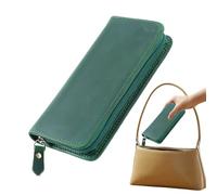 Pennino in pelle - Astuccio vintage con 3 scomparti, astuccio per matite | Da utilizzare nel posto di lavoro scuola studio artisti disegno diario schizzi e, Verde, se beskrivning, Unisex - Adulto