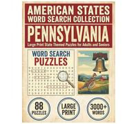 Pennsylvania Word Search Puzzle Book: Large Print State Themed Puzzles for Adults and Seniors: Explore Local Cities, History, Facts and Waterfalls with Alphabetical Word Lists