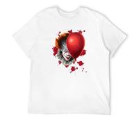 Pennywise T-Shirt, Dancing Clown It Horror Character Horror Gift Top T-Shirt WhiteM