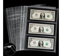 PENPRIS 210 Tasche per Album per Banconote - 35 Pezzi tascabili per Banconote a 11 Fori per Raccoglitore Standard a Fori Inserti per Fogli di Ricambio Extra per cartelle Album di Banconote PCP0135