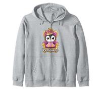 PenQueen - Simpatico pinguino kawaii con corona divertente gioco di parole regina Felpa con Cappuccio