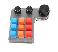 PenRux Mini Tastiera Personalizzata, 9 Tasti 3 Manopole Micro Tastiera di Programmazione con Retroilluminazione RGB,Tastiera da Gioco Meccanica con Una Sola Mano, Tastiera Copia e Incolla