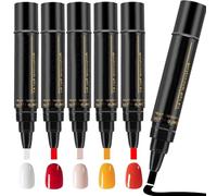 Pens - Gel Drawing Marker Set, Quick Dry Color Design Tools with Fine Tip Brush Applicators, Smooth Detail Painting Kit, Ideal for Salon Manicure Pedicure Practice Creative Nail