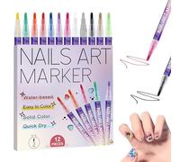 Pens Kit - 12 Colori Ad Asciugatura Rapida, Pennarelli Con Punta Fine Doodle Nails Drawing, Penne Per Manicure Creativa | Dip Nails Designs Per Il - O Professionale Salone Per Uso