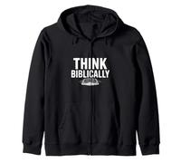 Pensa biblicamente alla Fede Cristiana Inspirational Felpa con Cappuccio