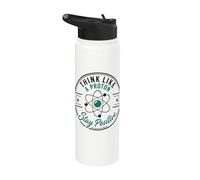 Pensa come un protone Rimani positivo Scienza Nerd Chimica Giochi di parole Stainless Steel Insulated Water Bottle