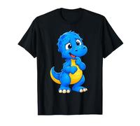 Pensa Il Simpatico Dinosauro T-Rex Blu Maglietta