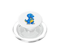 Pensa il simpatico dinosauro T-Rex blu PopSockets PopGrip per MagSafe