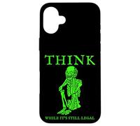 Pensa mentre è ancora legale La libertà di parola Cyberpunk Dystopian Custodia per iPhone 16 Plus