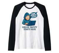 Pensa Prima di cliccare - Consapevolezza della Sicurezza informatica Maglia con Maniche Raglan