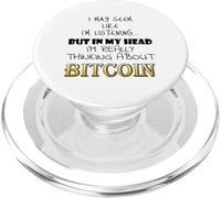 Pensando a Bitcoin Joke Criptovaluta BTC Meme Bitcoin PopSockets PopGrip per MagSafe