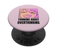 Pensando a pensare troppo (Grafica anime divertente) PopSockets PopGrip Adesivo