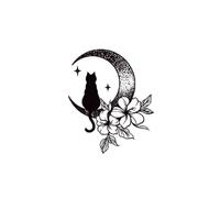 Pensando al gatto erboristico leggi il gatto, adesivi per tatuaggi erboristici impermeabili e duraturi, adesivi per tatuaggi temporanei con piccole figure posteriori, adesivi