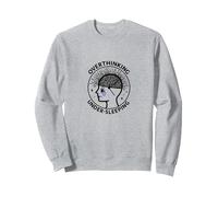 Pensare Troppo alla consapevolezza della Salute mentale sotto Il Sonno Felpa, Unisex per Adulti, Grigio Melange, XL