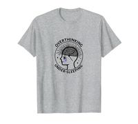 Pensare Troppo alla consapevolezza della Salute mentale sotto Il Sonno Maglietta, Uomo, Grigio Melange, 4XL
