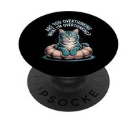Pensare troppo Amanti Gatto Ansia Umorismo Abbigliamento Casual PopSockets PopGrip Adesivo