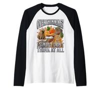 Pensare troppo? Divertente Capybara Meme Bootleg Y2K Grafica Maglia con Maniche Raglan