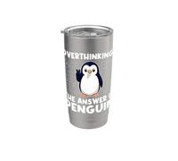 Pensare troppo La risposta è Penguin Divertente Insegnante di Matematica Bicchiere termico in acciaio inox doppia parete