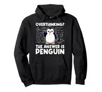 Pensare Troppo La Risposta è Penguin Divertente Insegnante di Matematica Felpa con Cappuccio