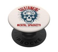 Pensare troppo mentale Spaghetti Cranio Inverso Ansia Umorismo PopSockets PopGrip Adesivo